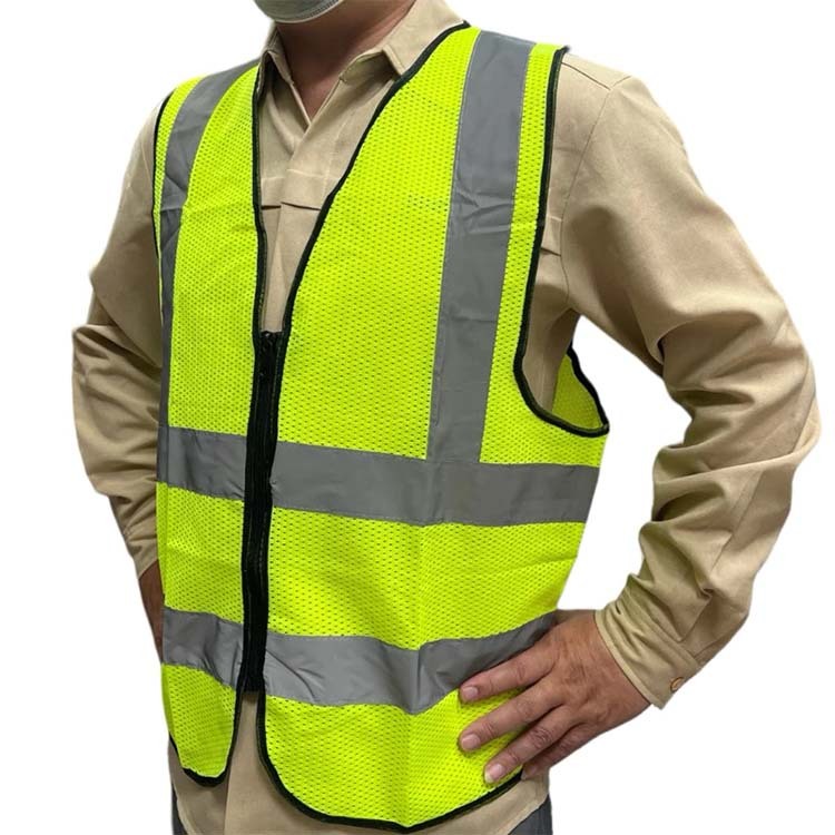 排汗布拉鏈式警示背心