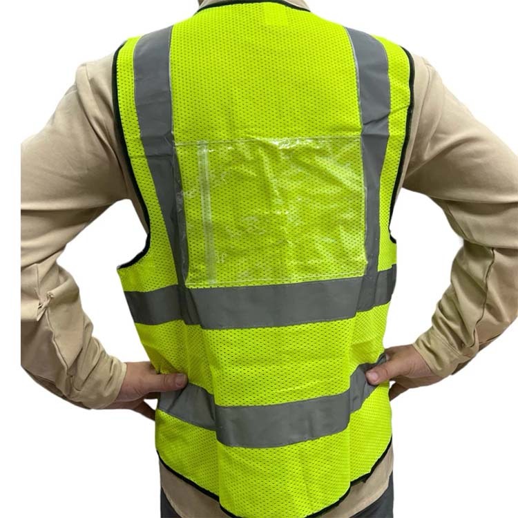 排汗布拉鏈式警示背心