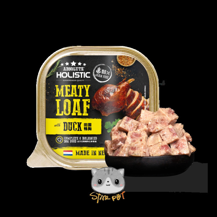 Absolute Holistic DUCK Complete & Balanced Meaty Loaf Wet Tray Food for Dog 100g