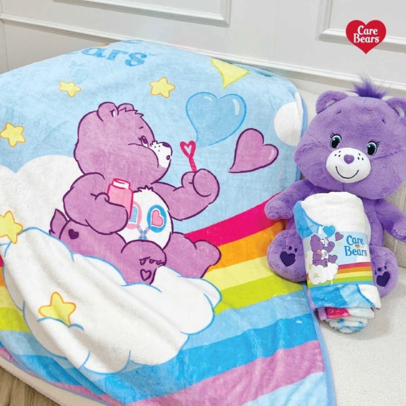 CARE BEARS 彩虹熊毛毯 毯子 保暖棉被 代購