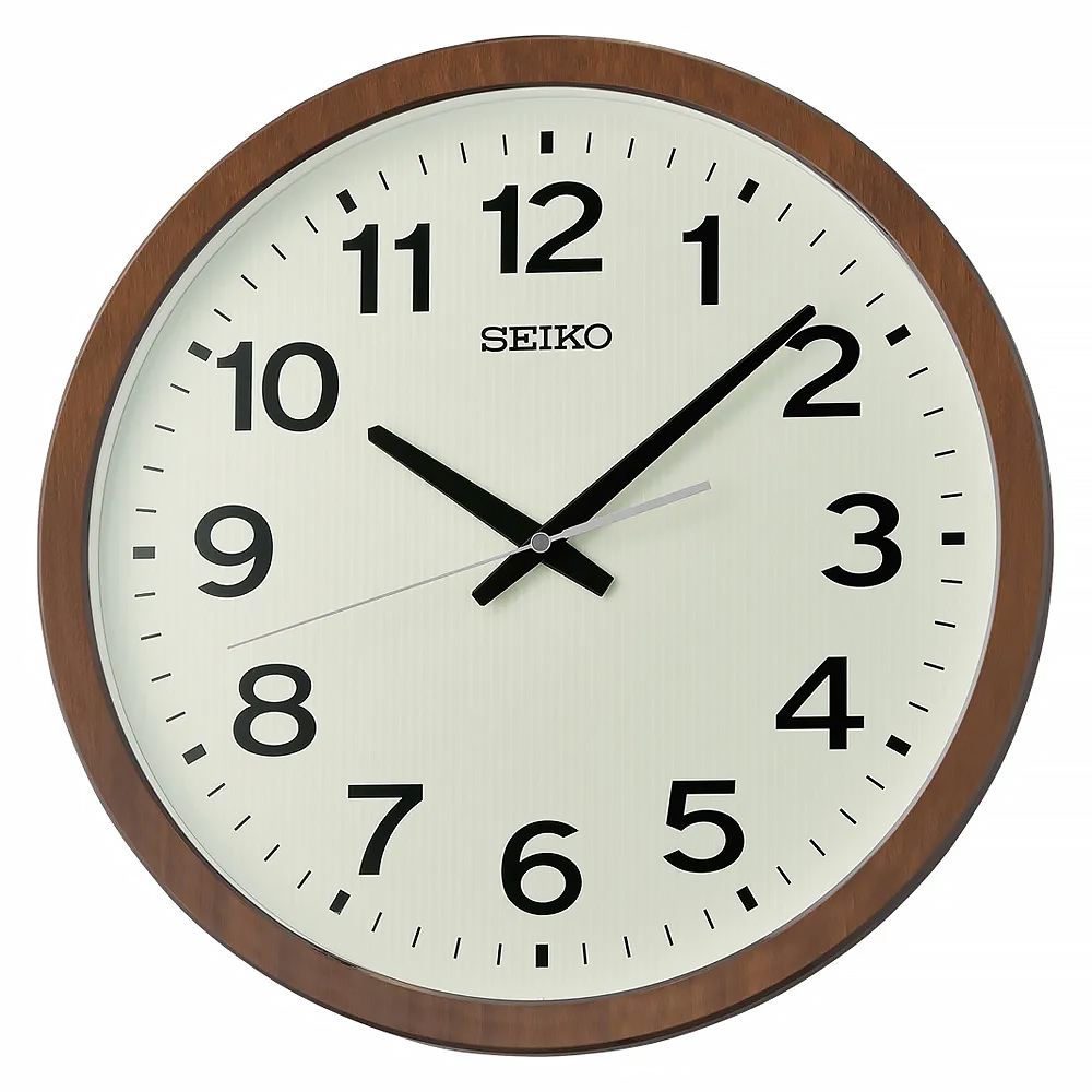 【SEIKO 精工】QXA799B 復古 個性 阿拉伯數字 滑動式秒針 夜光 靜音 棕框 時鐘 掛鐘