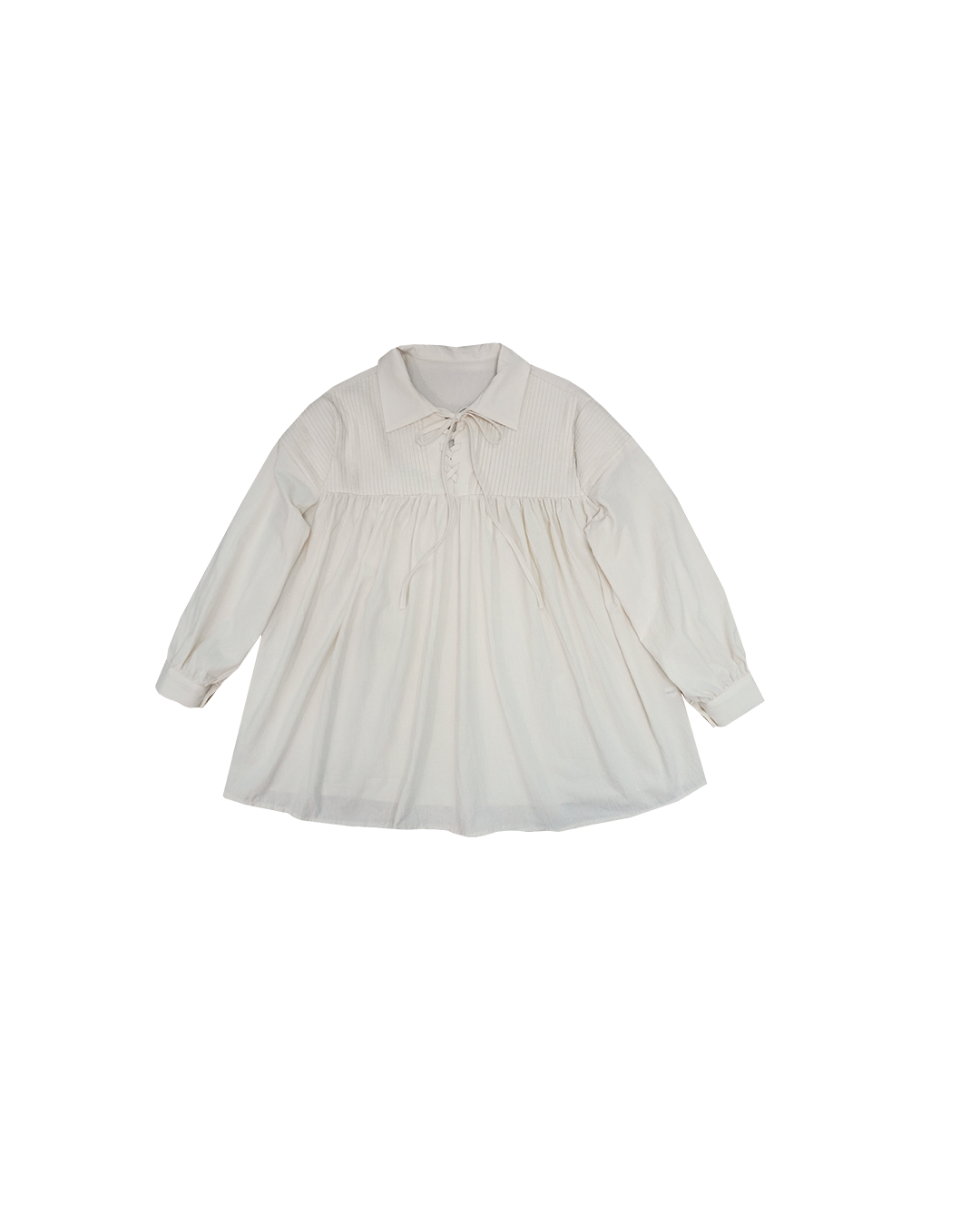 綁繩領口直紋拼布傘Top