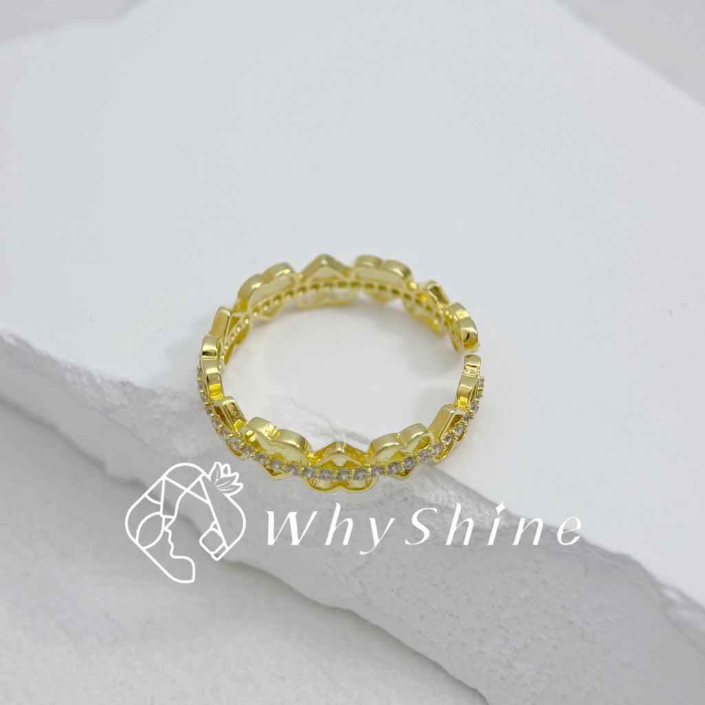 簍空愛心線鑽戒指