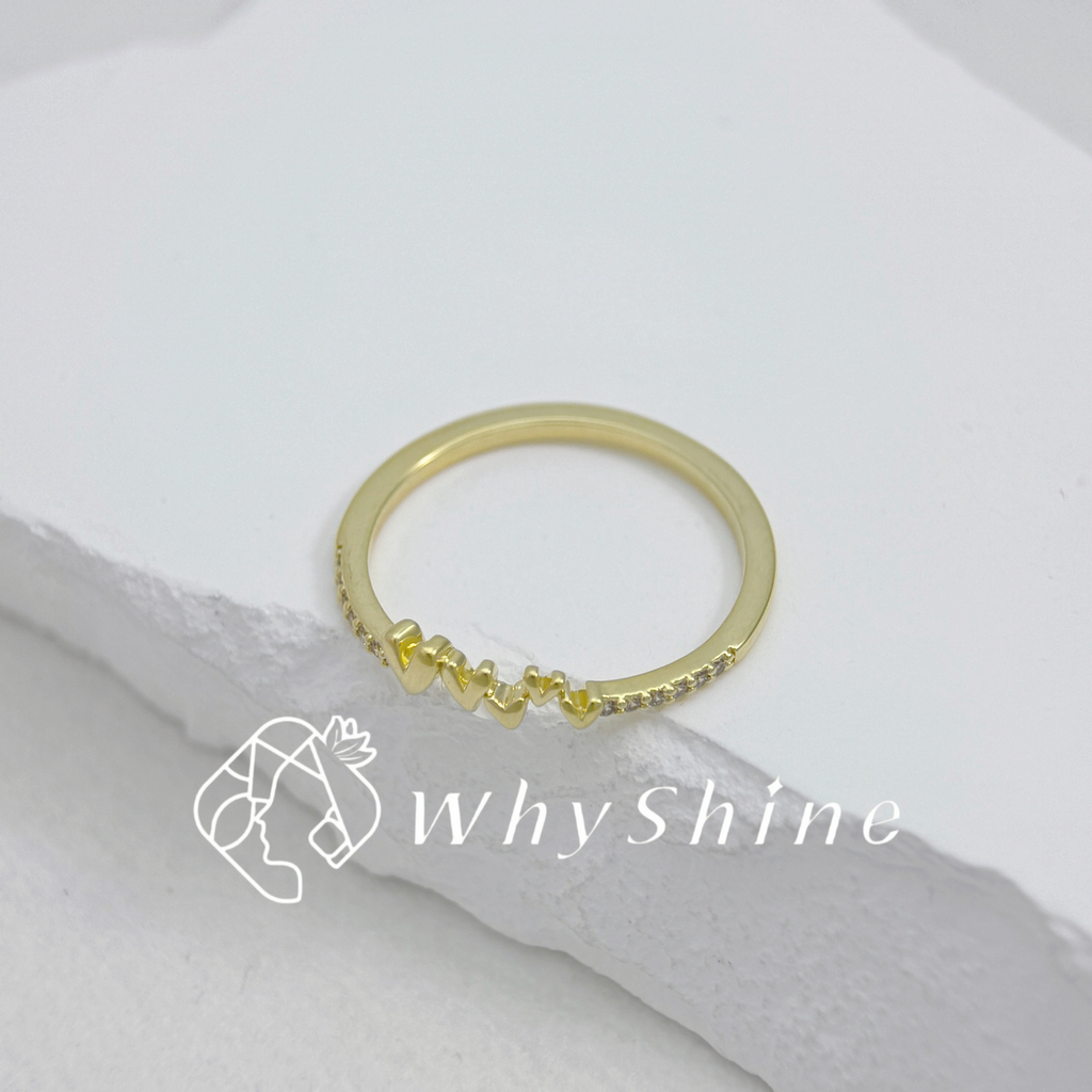 小愛心線鑽細戒指