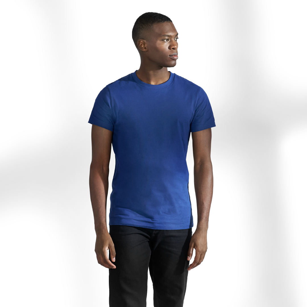 Crew-Neck Cotton 純有機棉男用圓領Ｔ- 寶藍