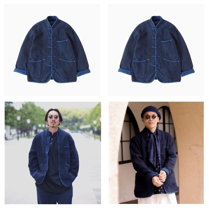 11/12 RE-STOCK: PORTER CLASSIC INDIGO NEW SASHIKO LIGHT CHINESE JACKET - PRE ORDER ITEM (預訂中)