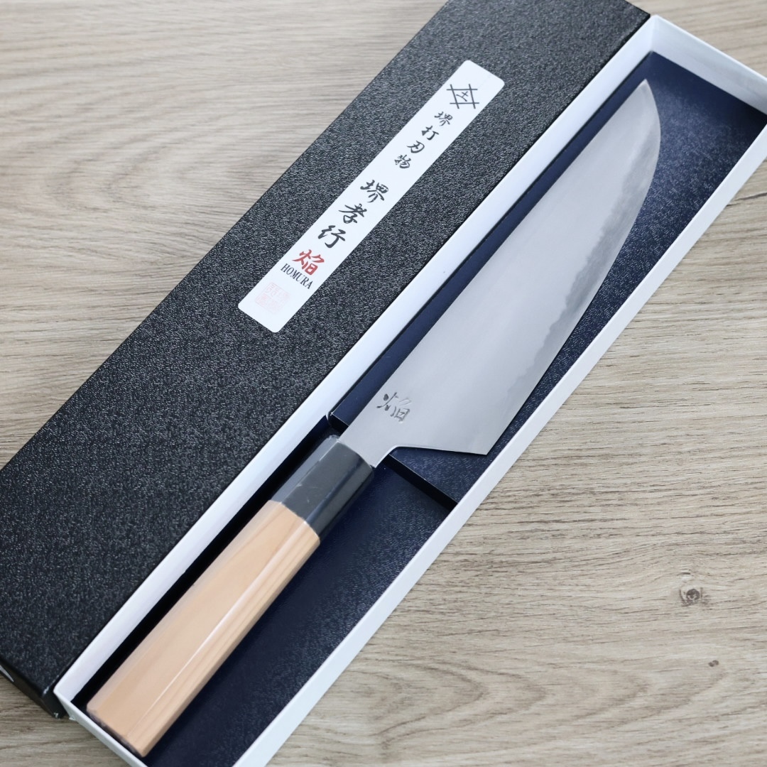 堺孝行 焰弧月 先丸牛刀 210mm 青二鋼/付鞘