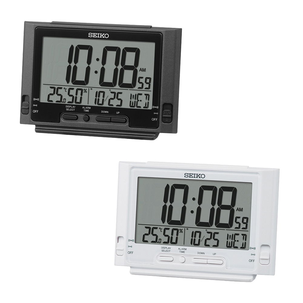 (預購)【SEIKO 精工】QHL095 數位鬧鐘 溫度 濕度 月份 日期 貪睡 燈光 雙鬧鈴 電子 桌鐘