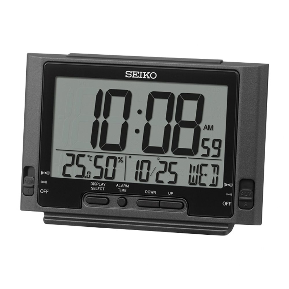 (預購)【SEIKO 精工】QHL095 數位鬧鐘 溫度 濕度 月份 日期 貪睡 燈光 雙鬧鈴 電子 桌鐘