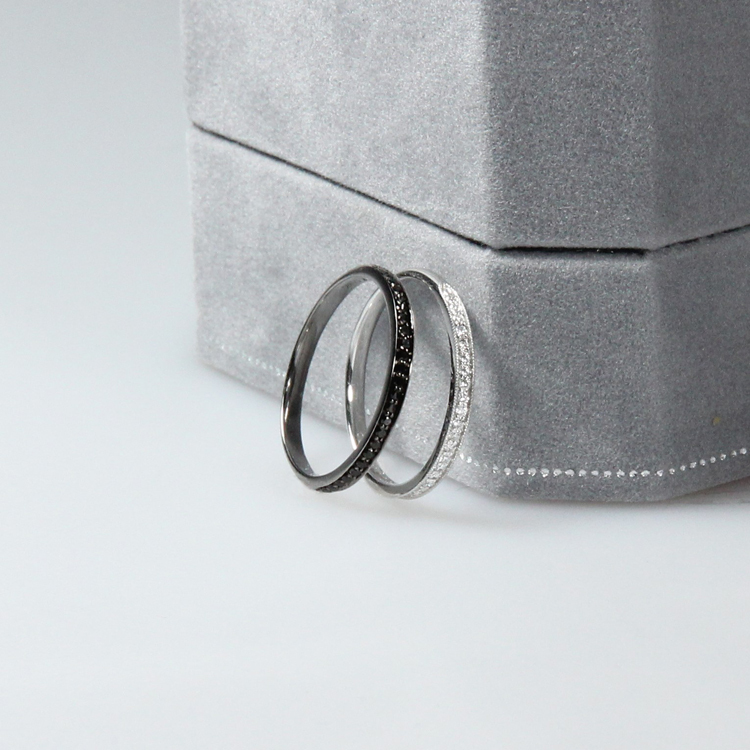 鑽石18K極細永恆線戒