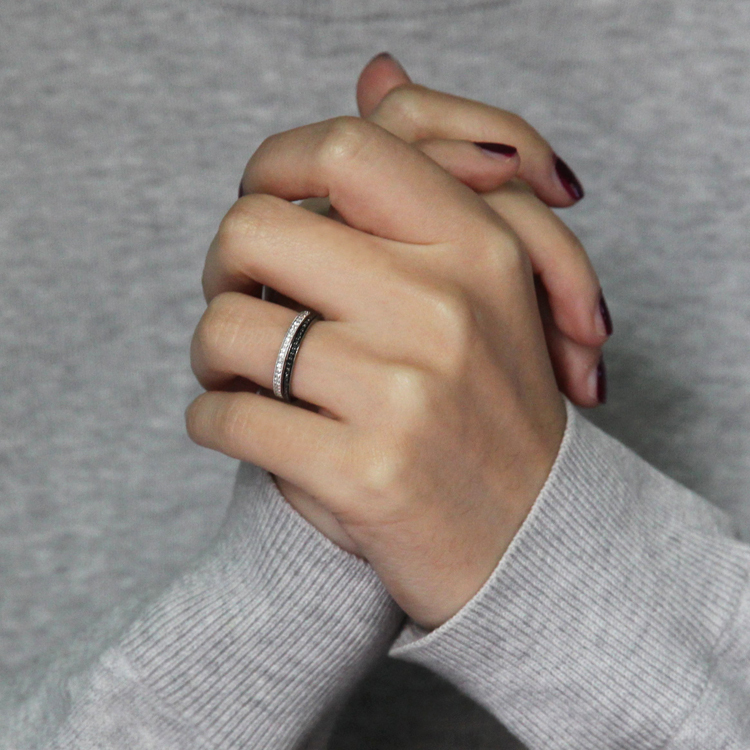 鑽石18K極細永恆線戒