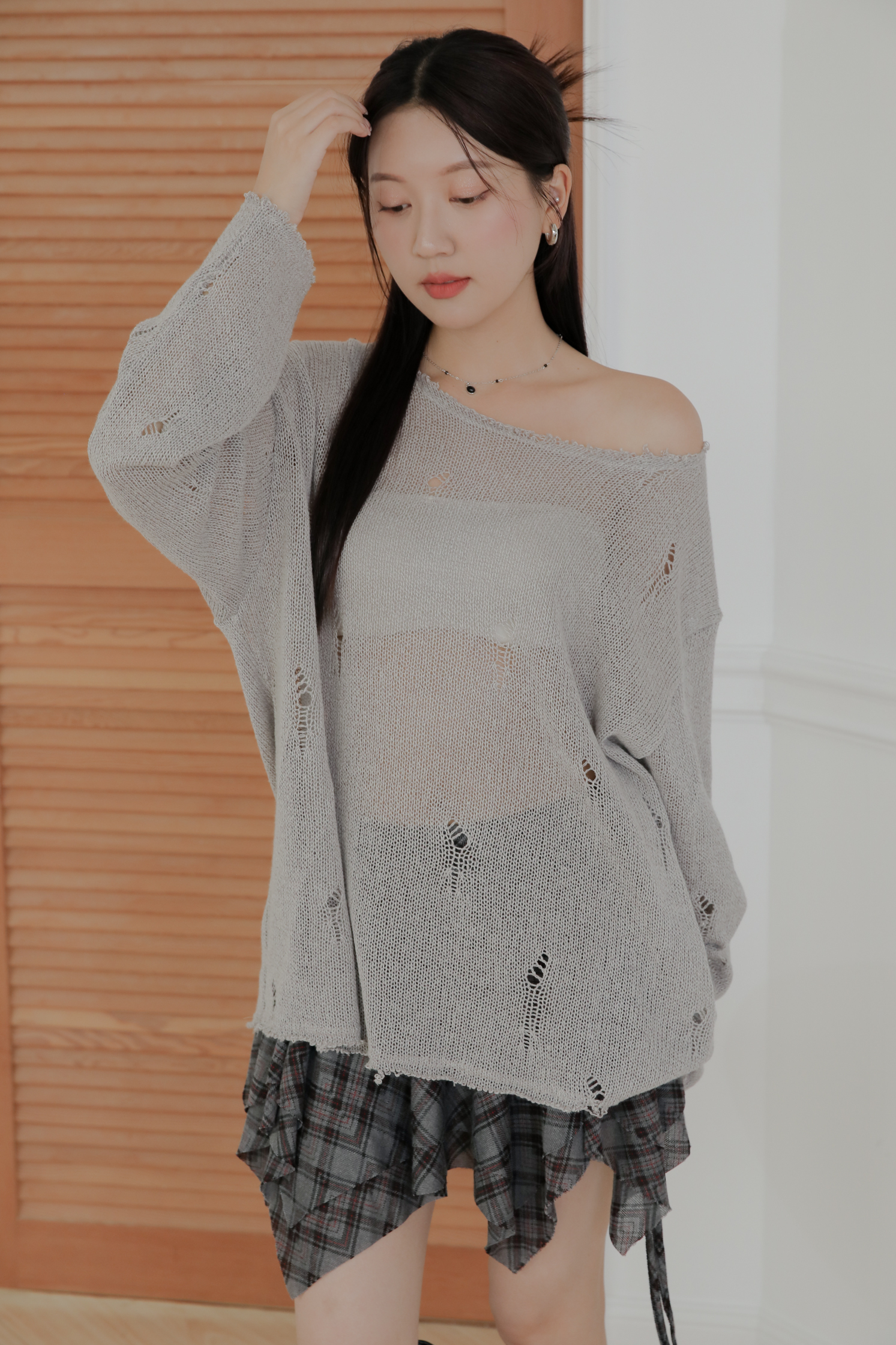 【Unisex】Damage Net Knit #針織上衣