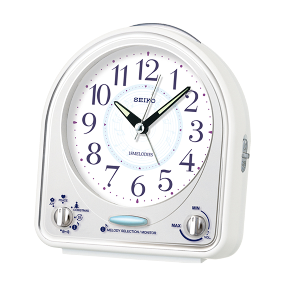 【SEIKO 精工】QHP003 阿拉伯數字 貪睡 燈光 夜光 音樂 鬧鐘