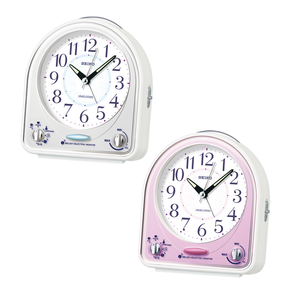 【SEIKO 精工】QHP003 阿拉伯數字 貪睡 燈光 夜光 音樂 鬧鐘