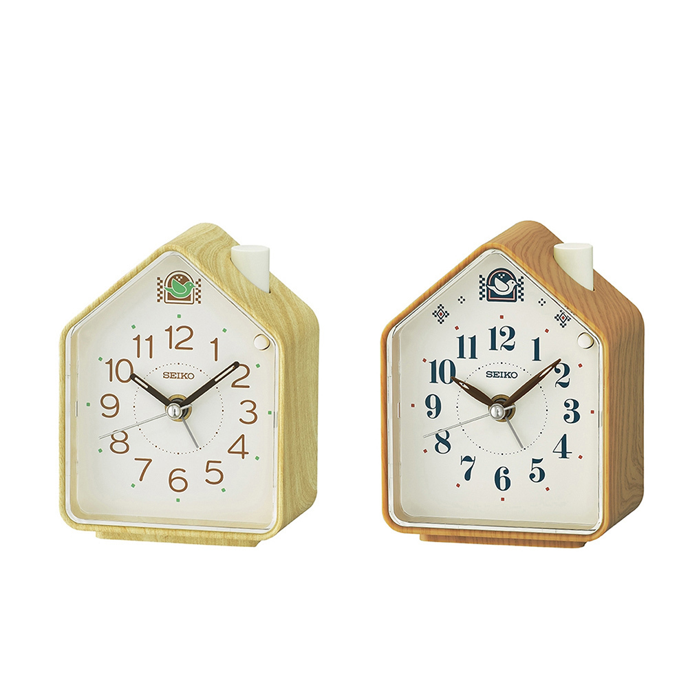 【SEIKO 精工】QHP011 森林木屋 原音鳥鳴 阿拉伯數字 鬧鐘