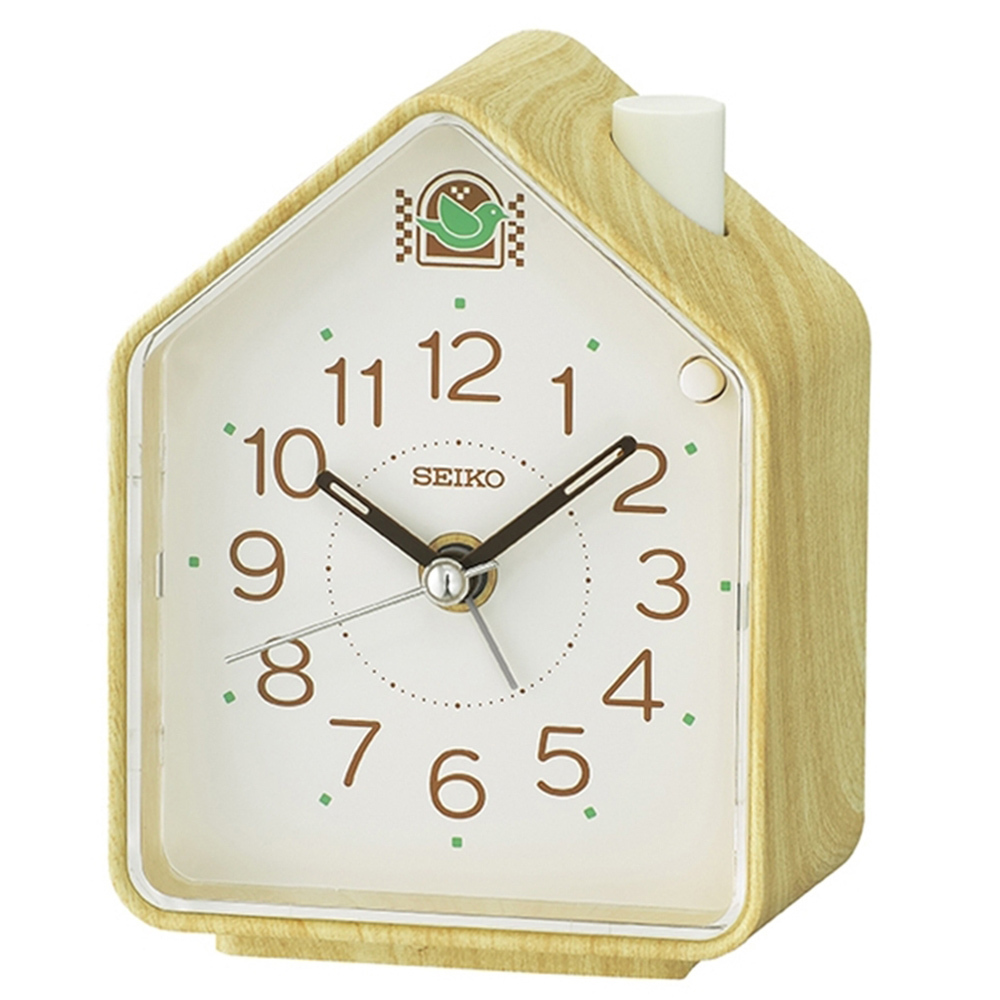 【SEIKO 精工】QHP011 森林木屋 原音鳥鳴 阿拉伯數字 鬧鐘