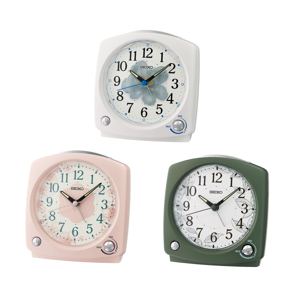 (預購)【SEIKO 精工】QHP012 花朵 音樂鬧鐘 滑動式秒針 貪睡 燈光 鬧鐘 靜音 桌鐘