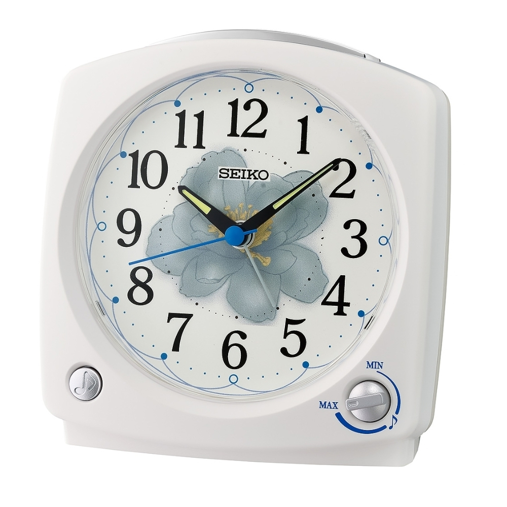 (預購)【SEIKO 精工】QHP012 花朵 音樂鬧鐘 滑動式秒針 貪睡 燈光 鬧鐘 靜音 桌鐘