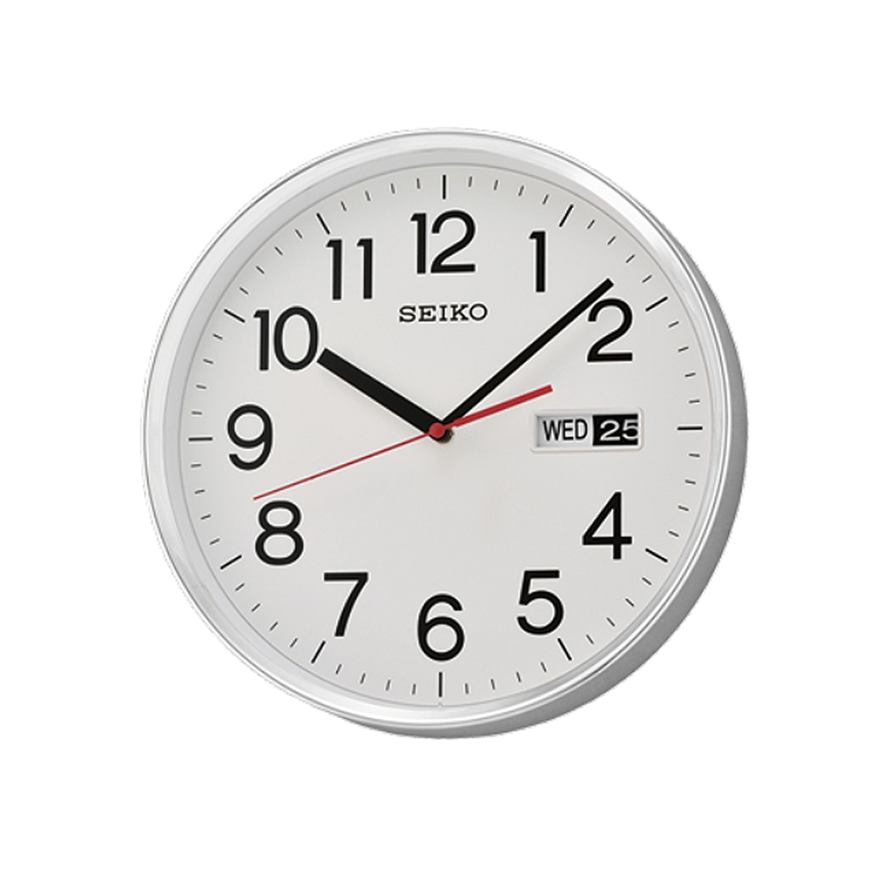 【SEIKO 精工】QXF104S 簡約 都會 時尚 星期日期顯示 阿拉伯數字 掛鐘
