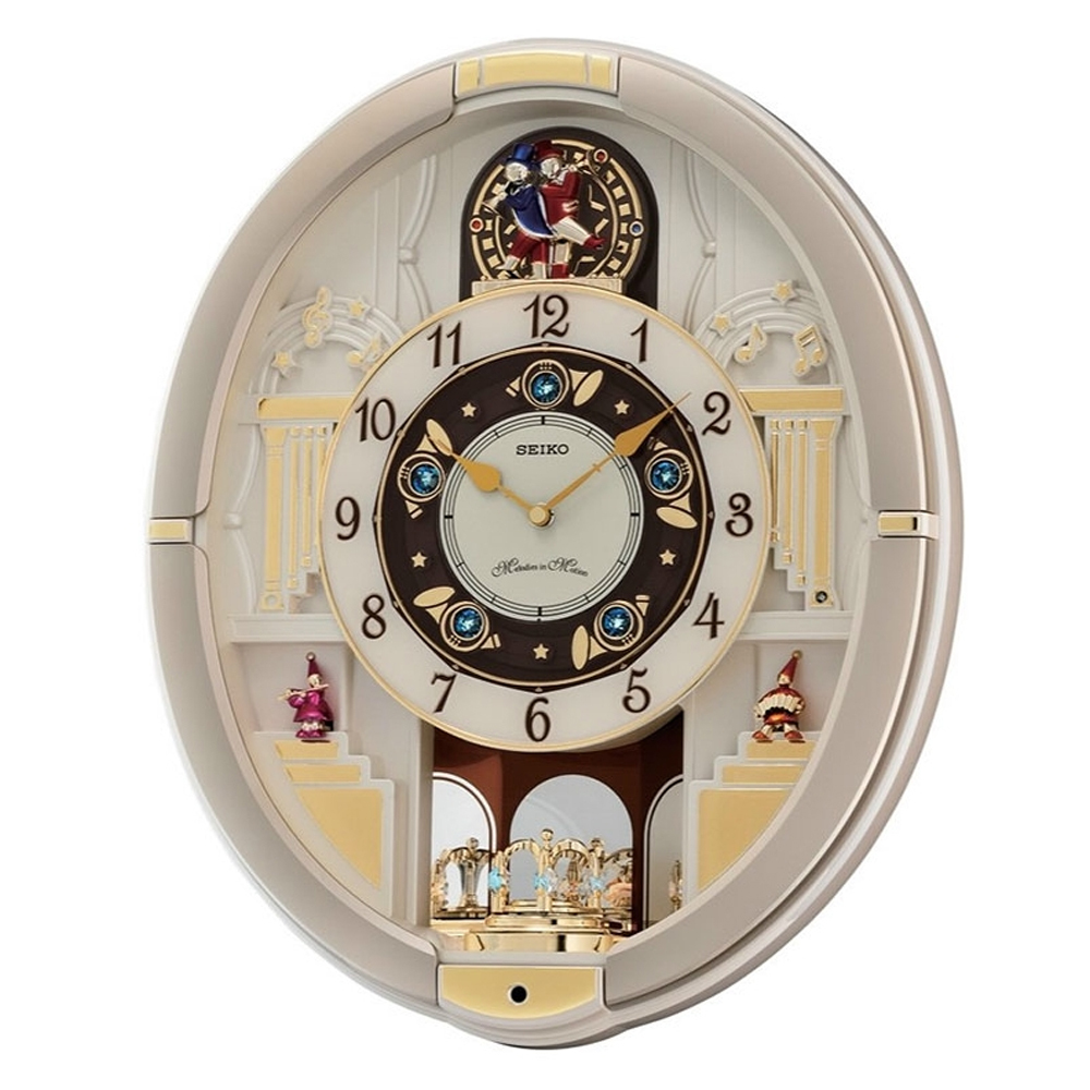 (預購)【SEIKO 精工】QXM290S 歐風 古典 優雅 西敏寺鐘聲 旋轉水晶 整點報時 音樂 掛鐘