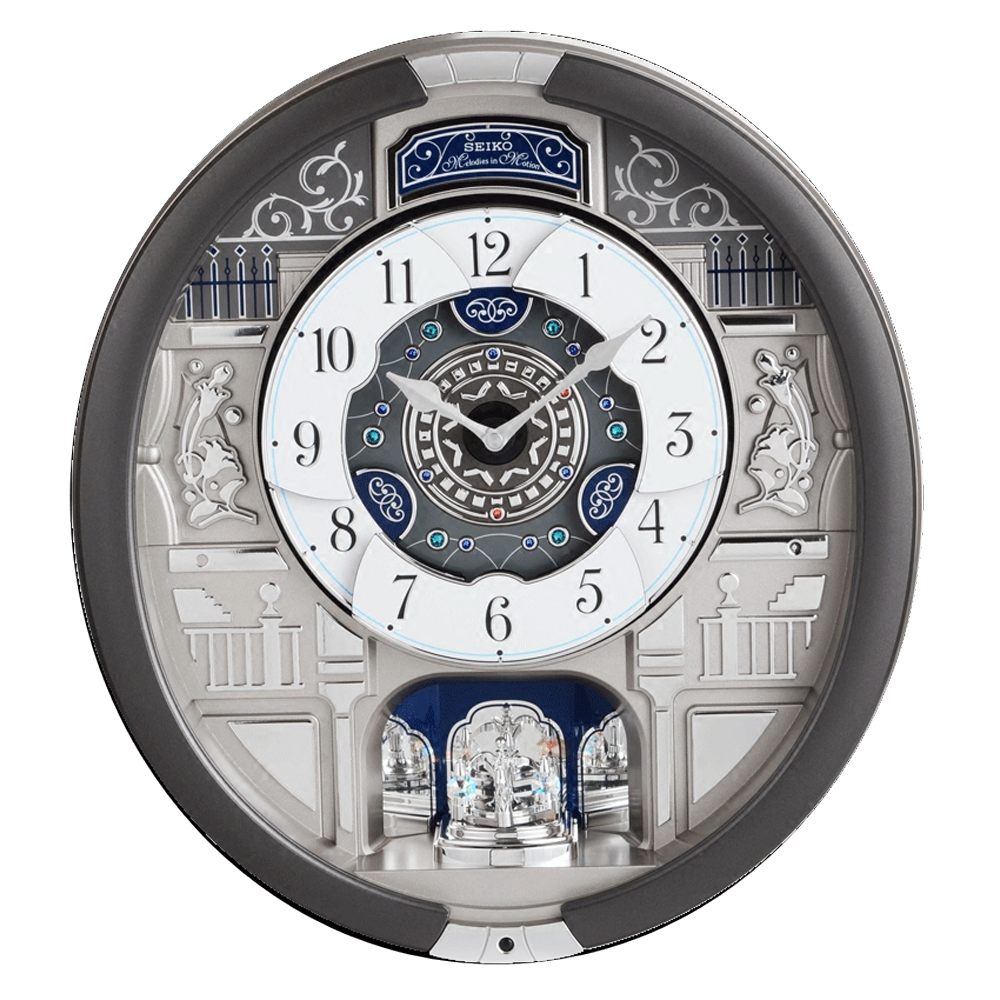 (預購)【SEIKO 精工】QXM366S 復古 音樂殿堂 優美 水晶擺飾旋轉鐘盤 音樂 掛鐘