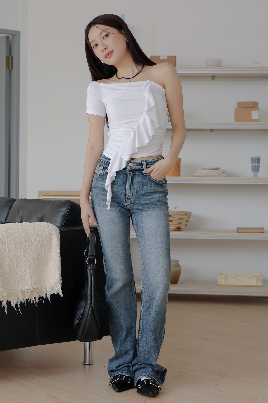 Back Pocket Bootscut Denim #靴型褲