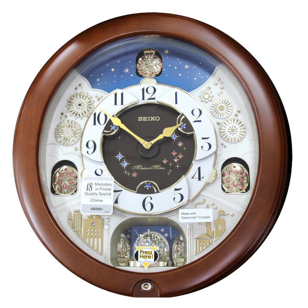 (預購)【SEIKO 精工】QXM376B 歐風 古典 優雅 旋轉面盤 整點報時 音樂 掛鐘
