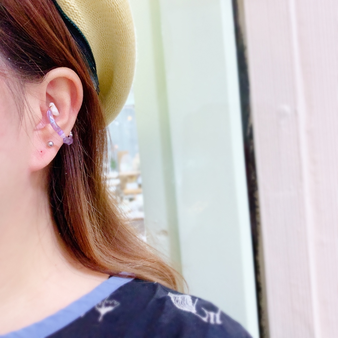 W手作圈形耳骨夾