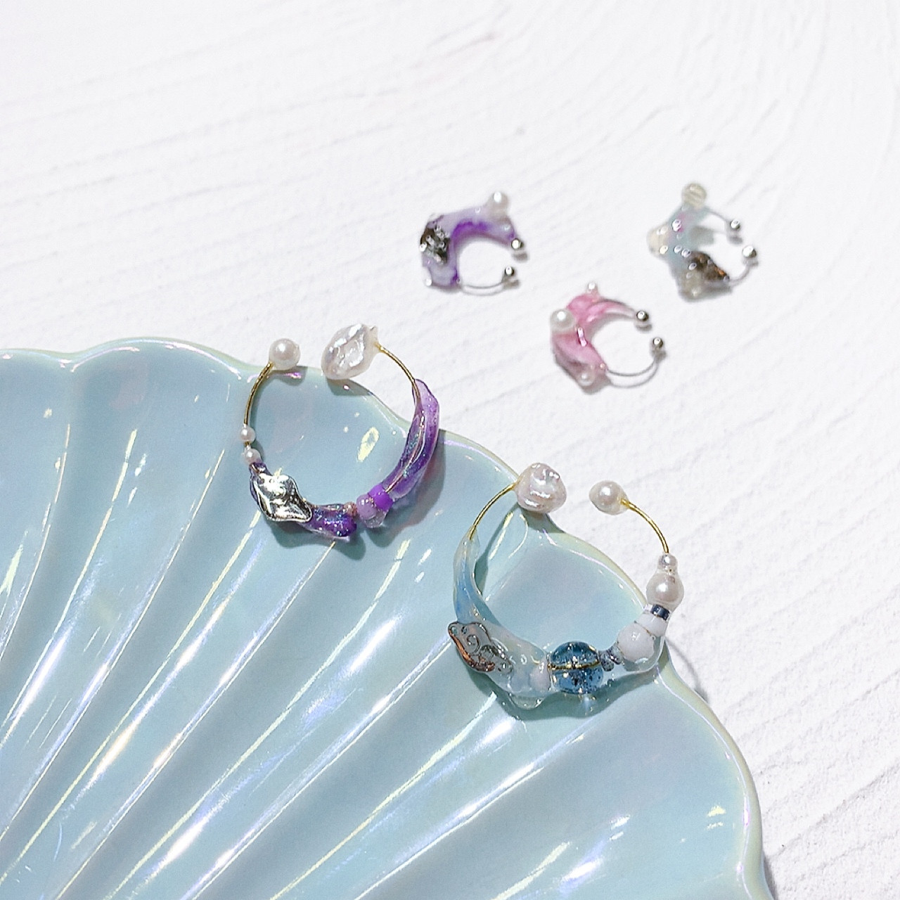 W手作圈形耳骨夾