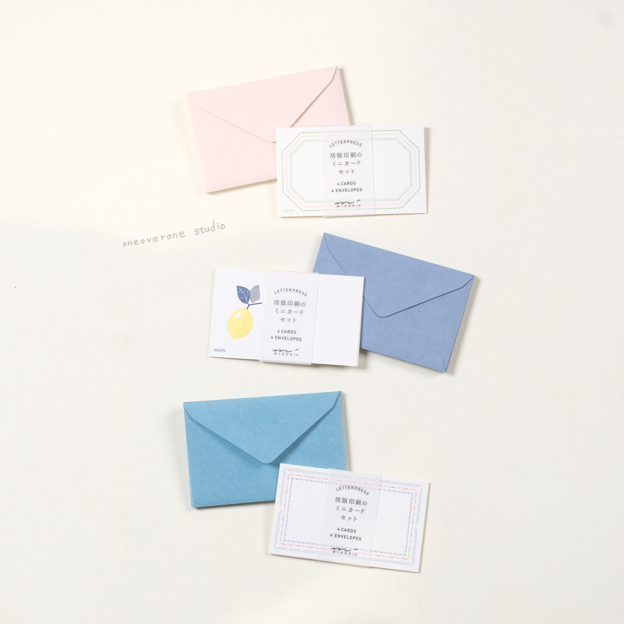 活版印刷便箋信封組 名片尺寸｜MIDORI 日本