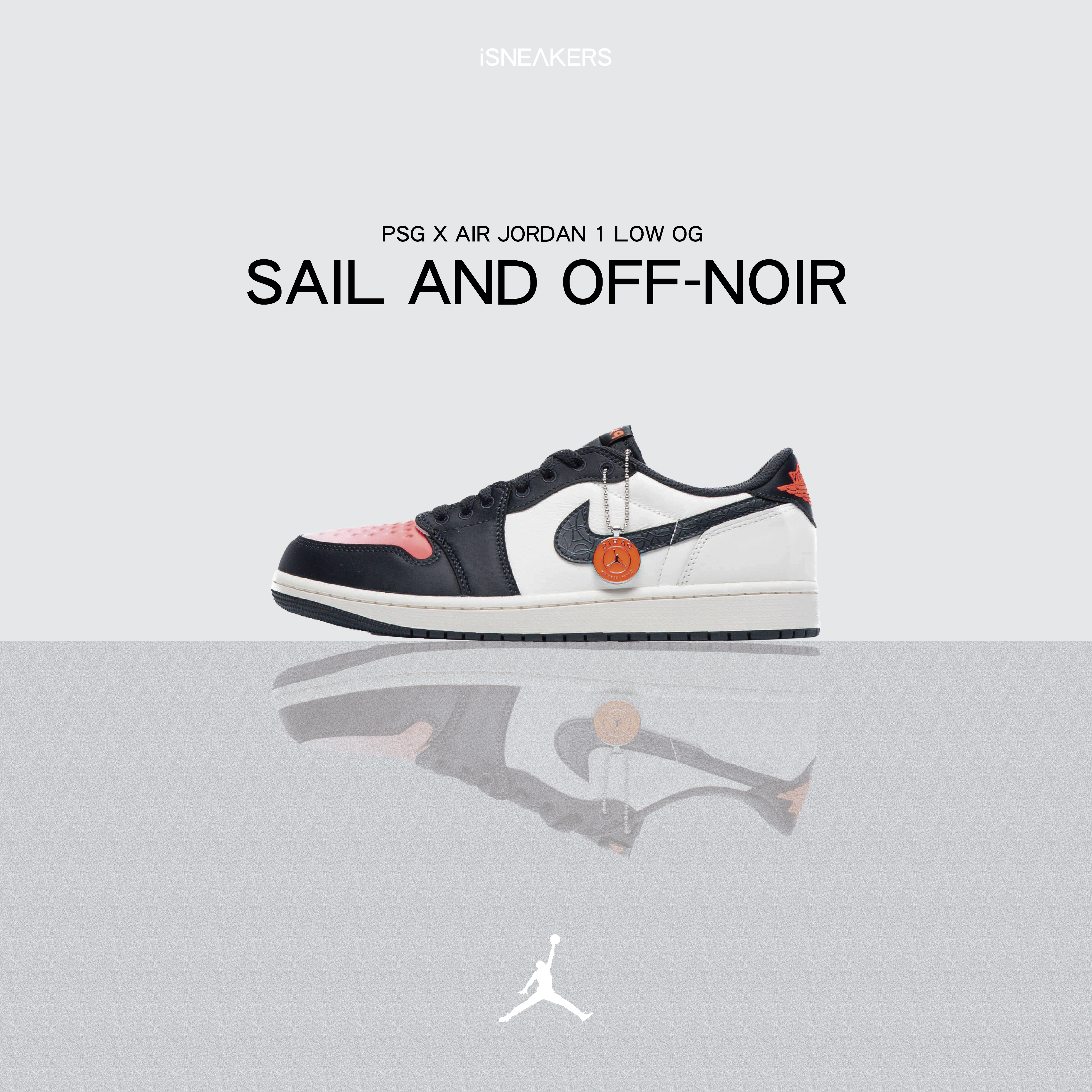 iSNEAKERS｜PSG x Air Jordan 1 Low OG "Sail and Off-Noir" 漸變粉紅 巴黎 HF8828-100