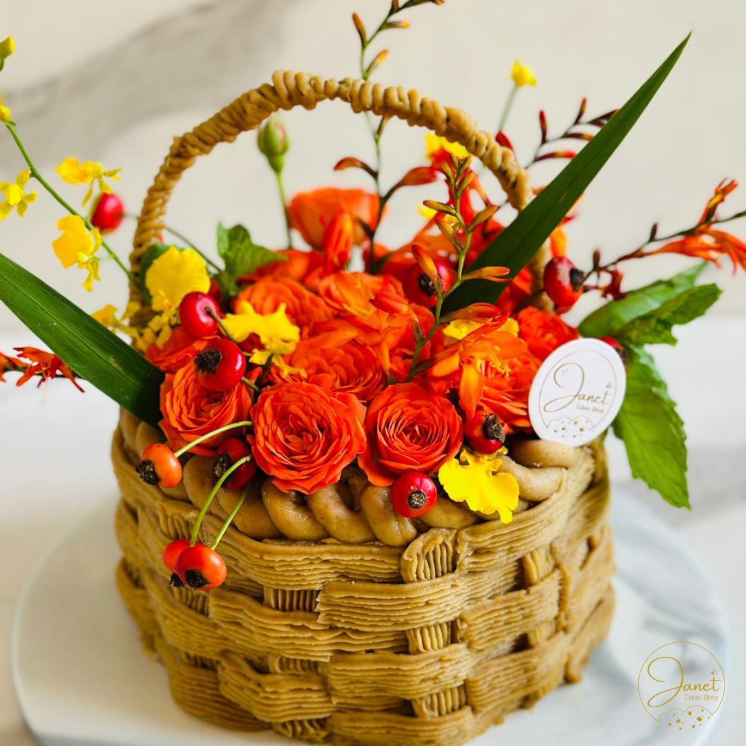 秋天的絢爛花籃