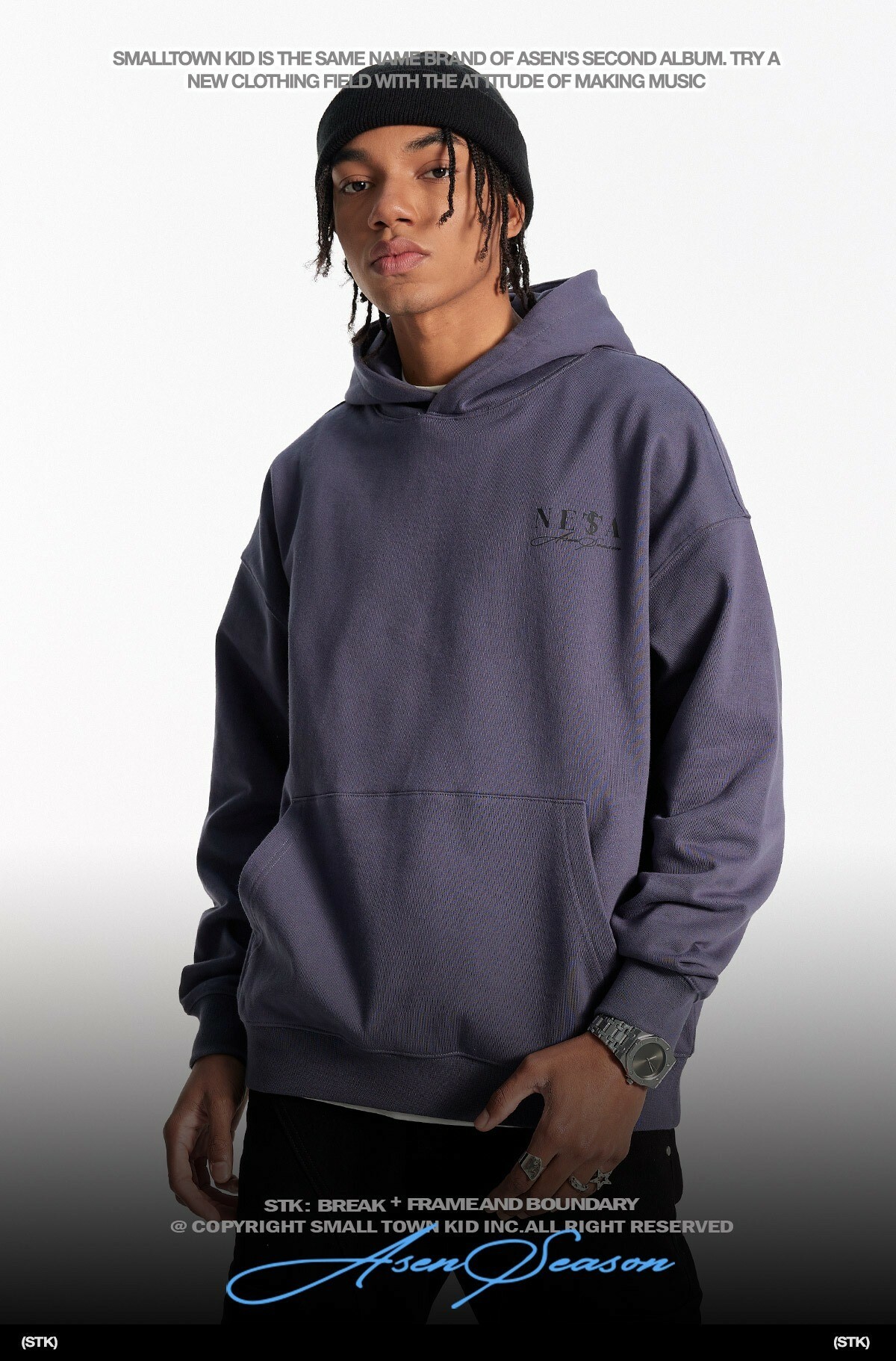 STK SmallTownKid 背後LOGO 多色基礎 帽T