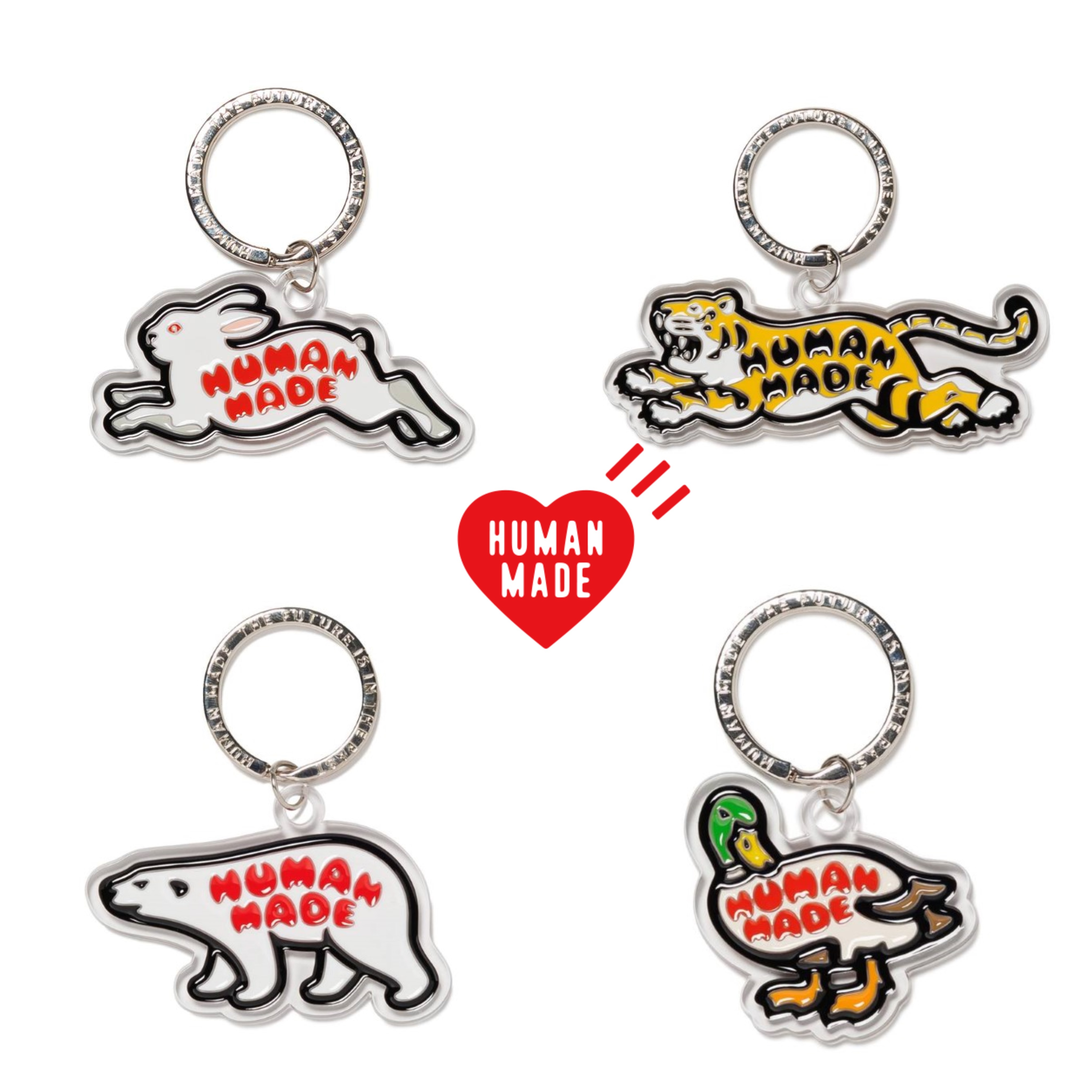 2024AW HUMAN MADE ANIMAL KEYRING PVC 店鋪限定 動物 鴨子 兔子 老虎 北極熊 現貨