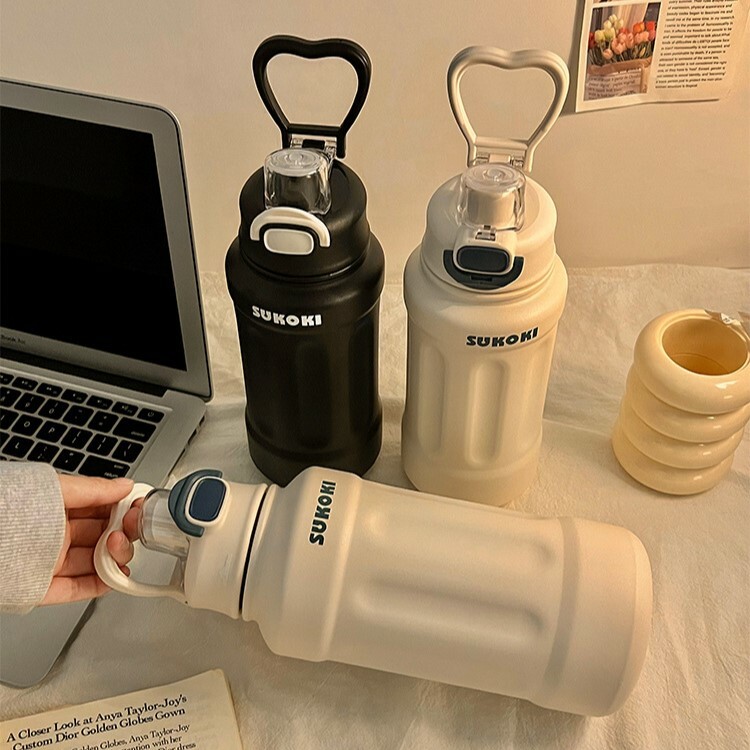 《4853》運動風簡約磨砂質感不鏽鋼保溫杯