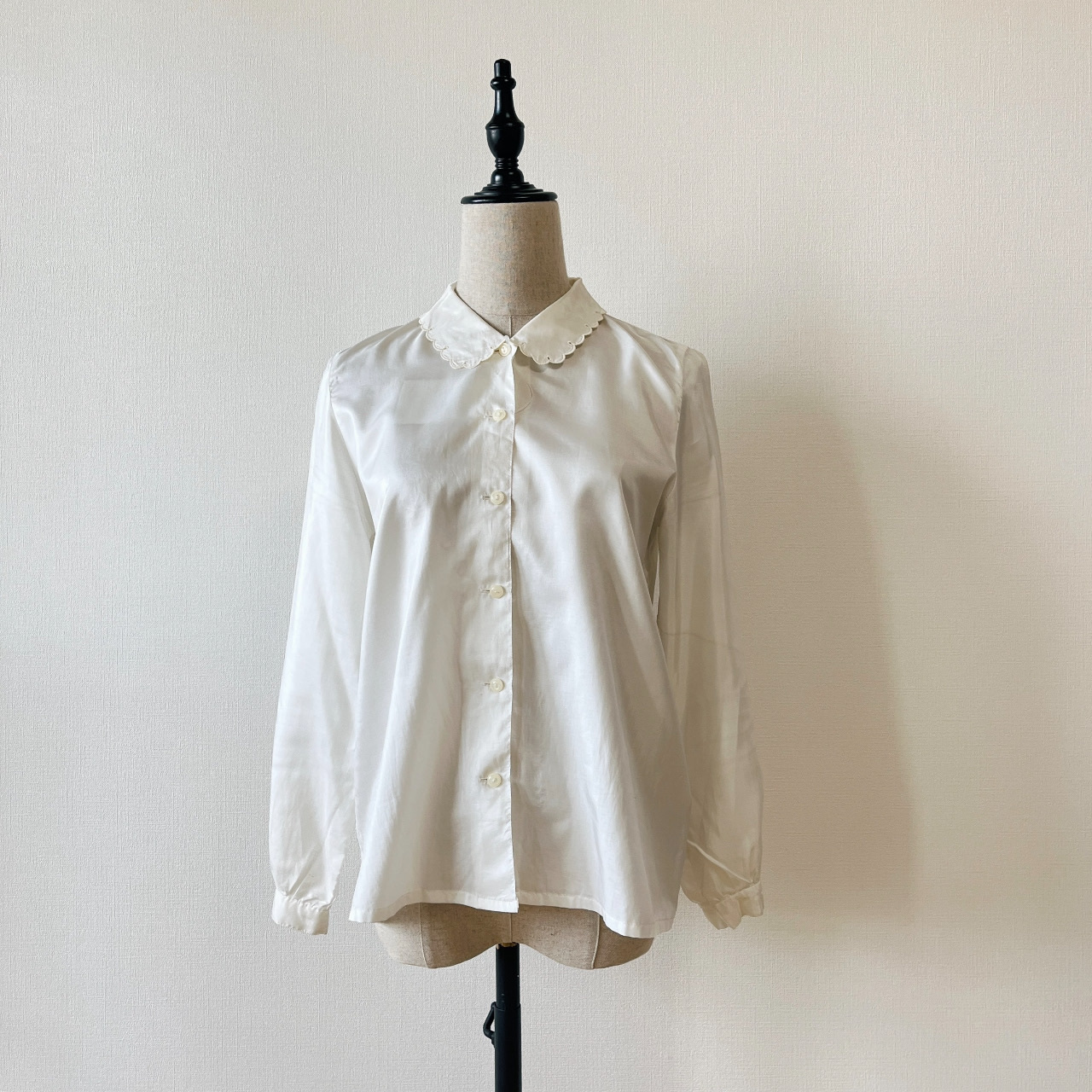 珍珠白天使小翅膀領子古着上衣