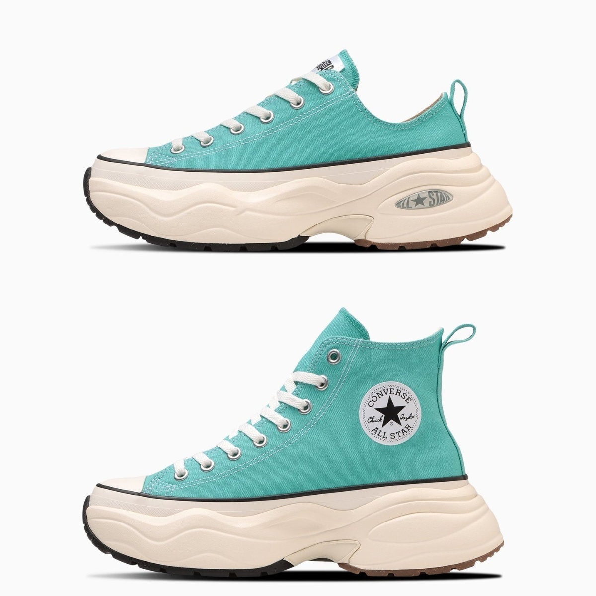 限時特價預購┃日本限定 CONVERSE ALL STAR Ⓡ SURGETRAINER 厚底 淺綠松石 帆布鞋