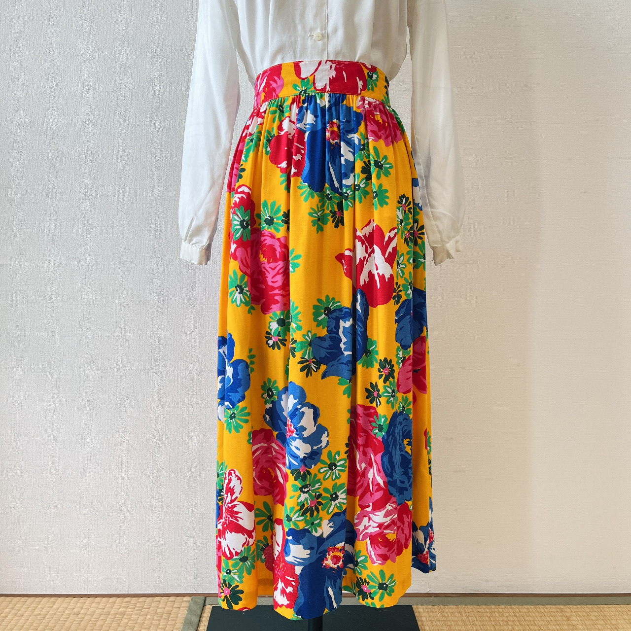 熱情果黃水彩古着半裙