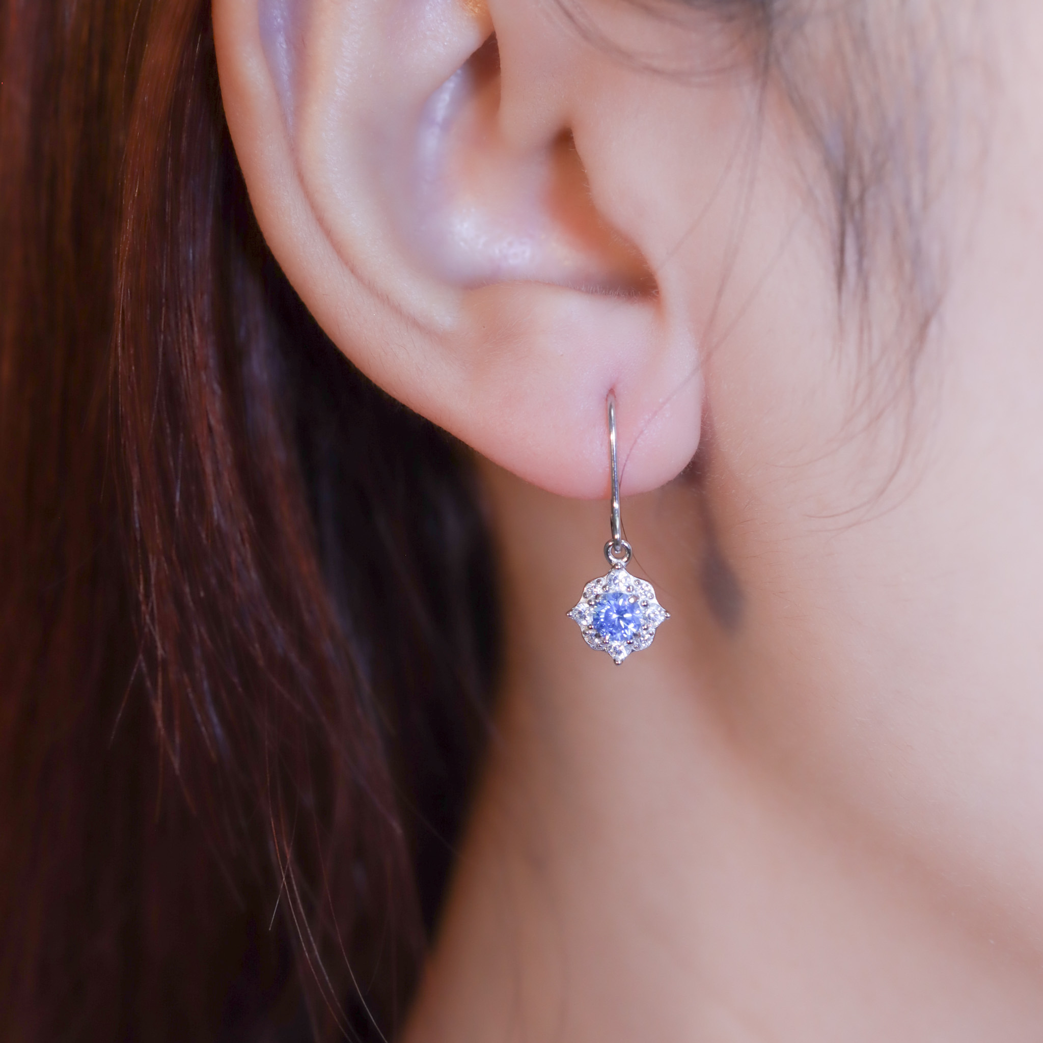 | 925純銀 | 蔚藍花夢耳環  | EA0834 |