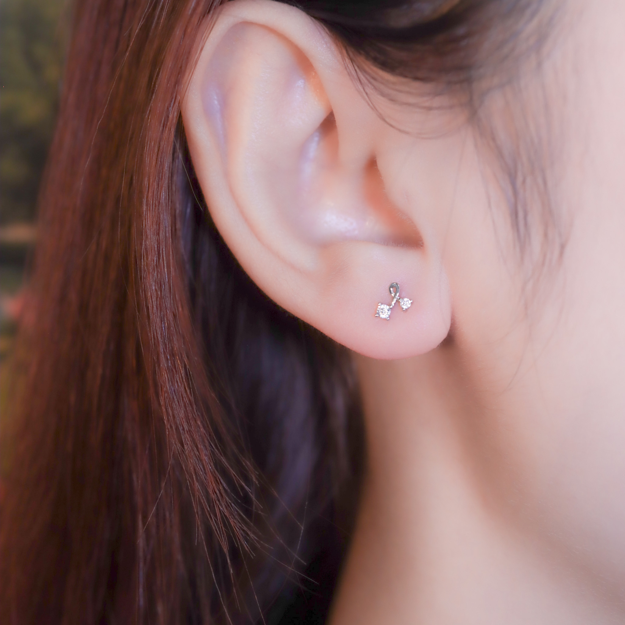 | 925 Silver・White Gold | Simple Bow Earrings | EA0827 |