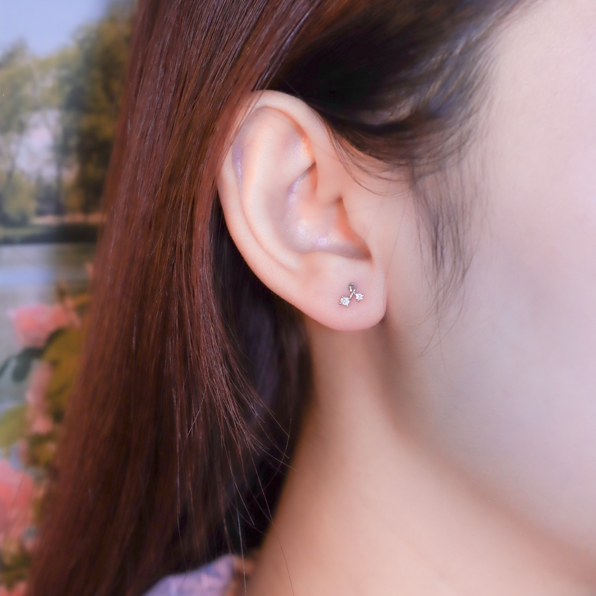 | 925 Silver・White Gold | Simple Bow Earrings | EA0827 |