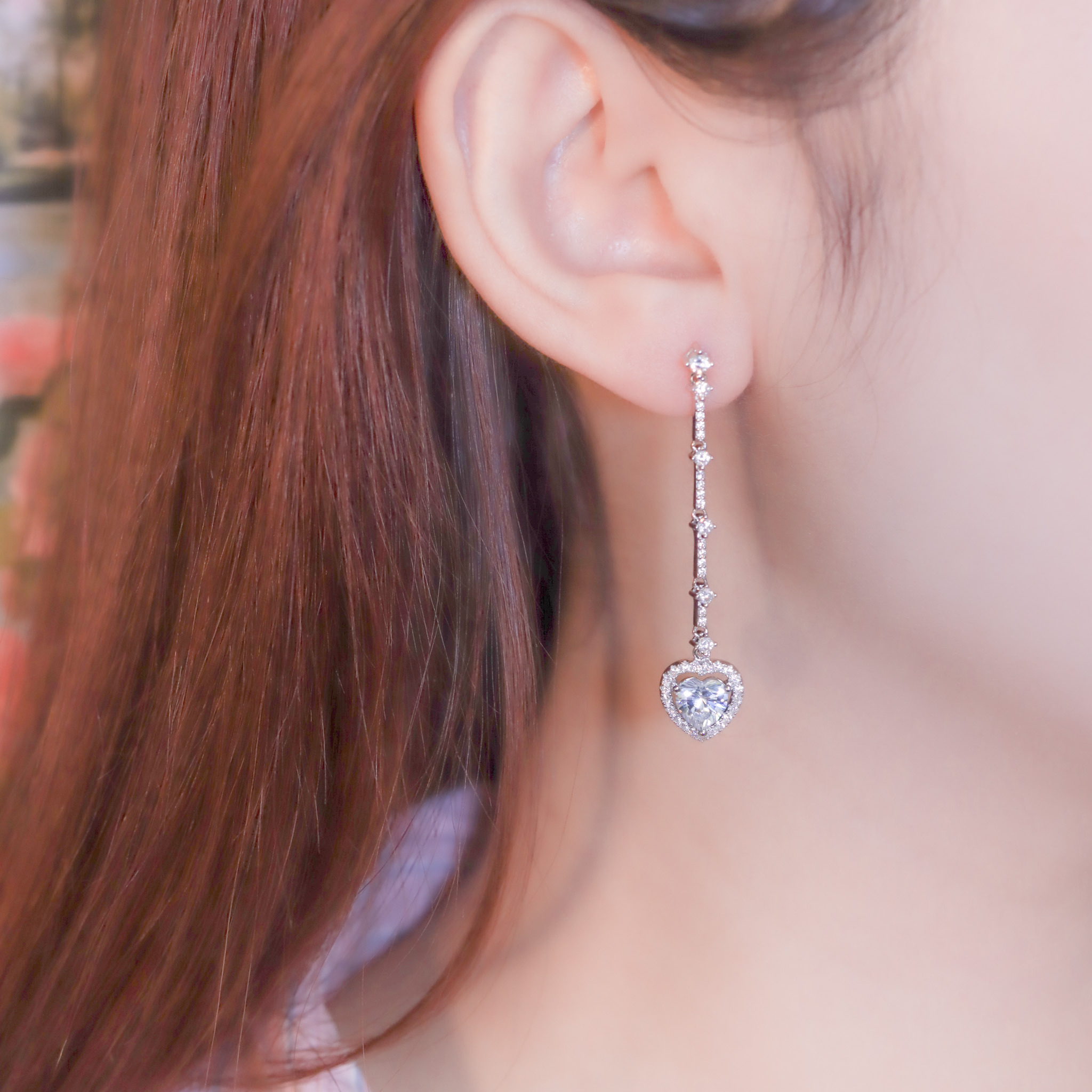 | 925純銀・厚鍍白金 | 愛意蔓延耳環 | EA0850 |