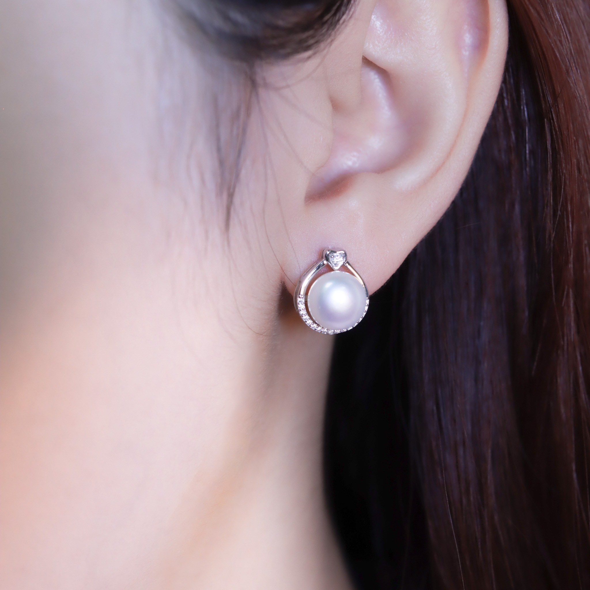 | 925純銀・珍珠 | 愛意光環耳環 | EA0852 |