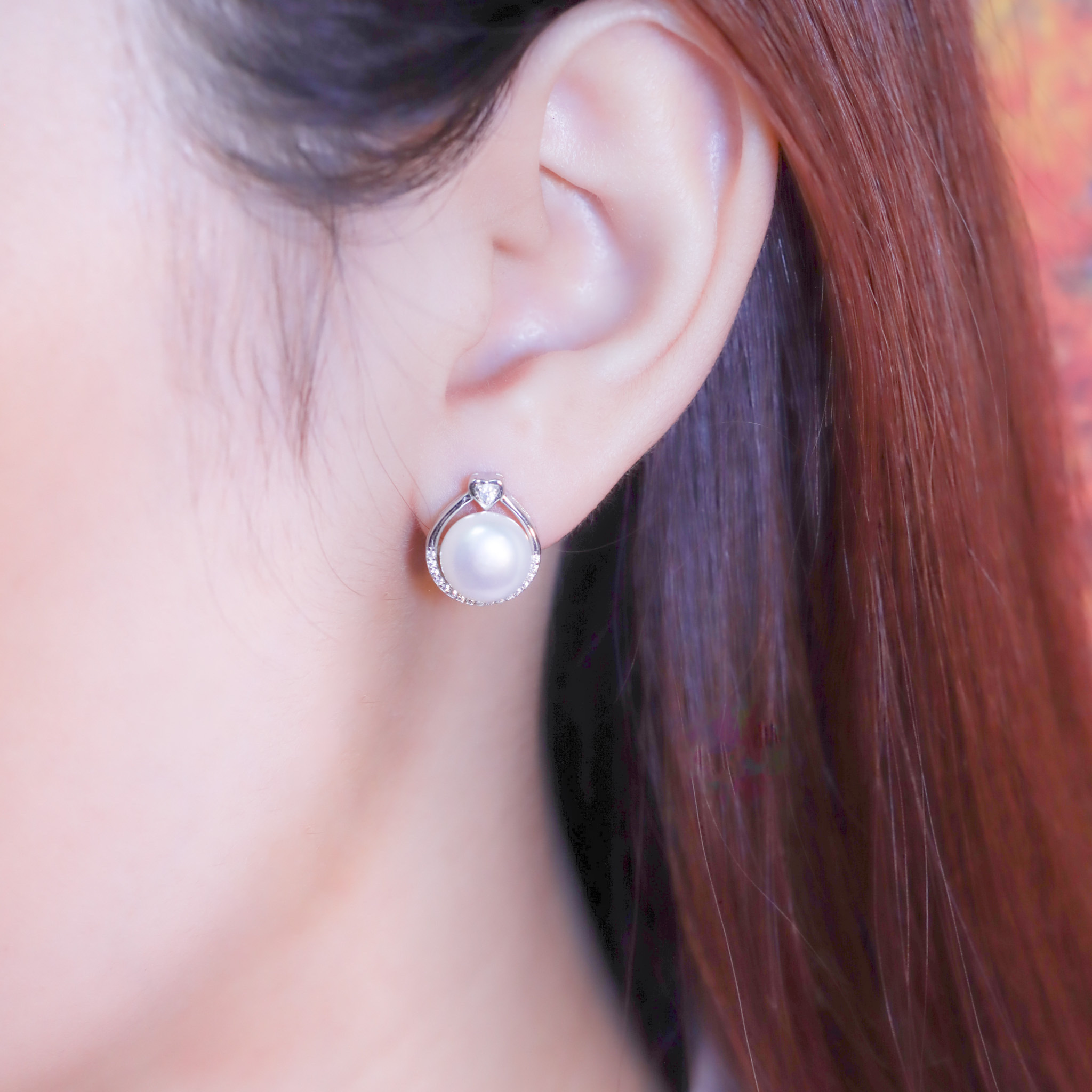 | 925純銀・珍珠 | 愛意光環耳環 | EA0852 |