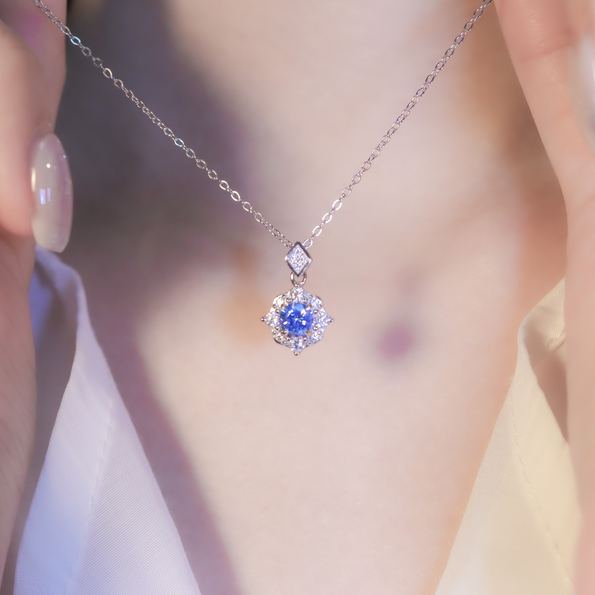 | 925銀丨蔚藍花夢項鍊 | NE1217 |