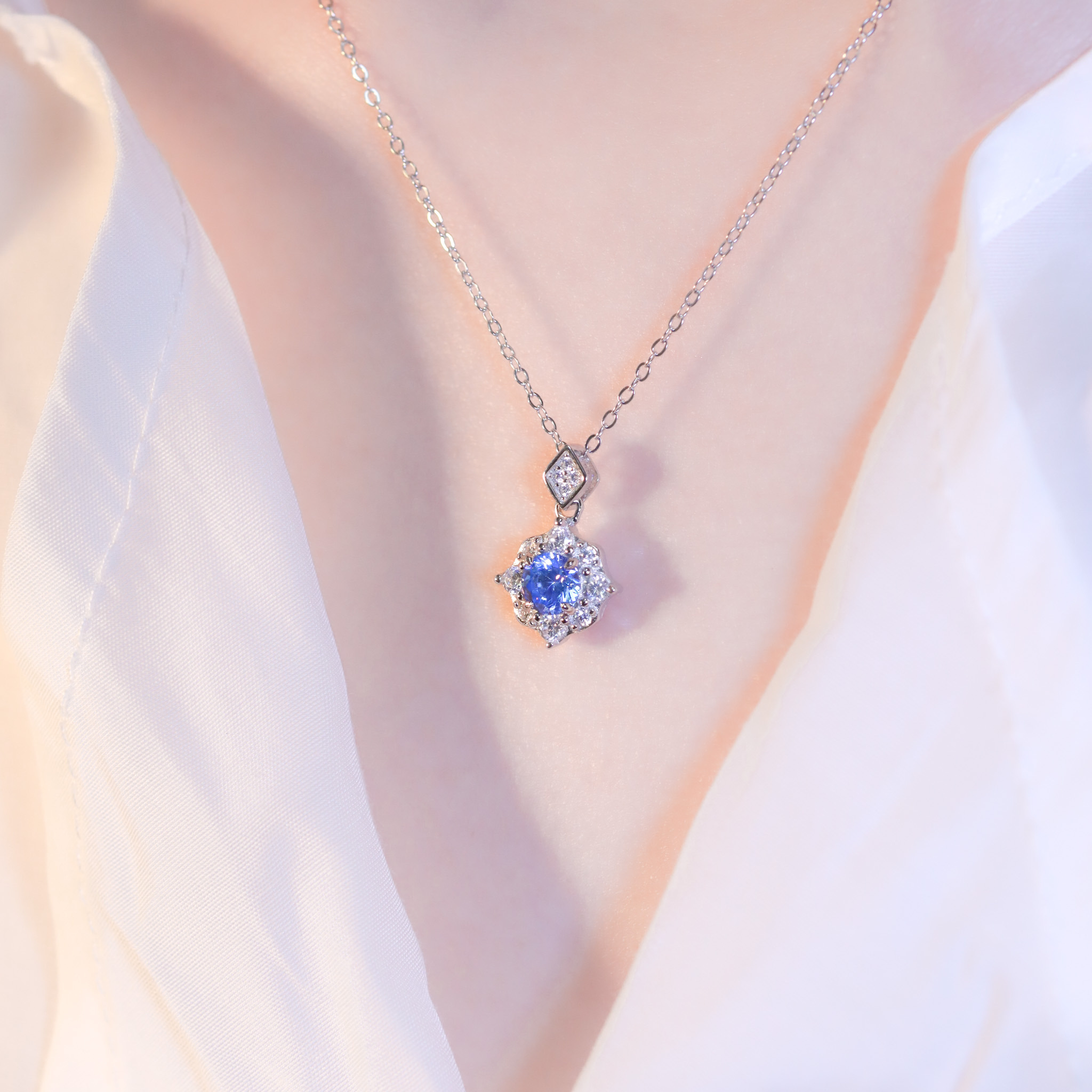 | 925銀丨蔚藍花夢項鍊 | NE1217 |