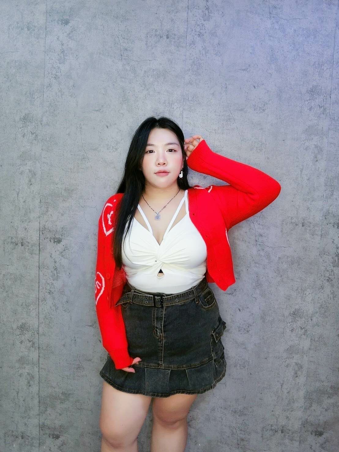 愛心混色針織外