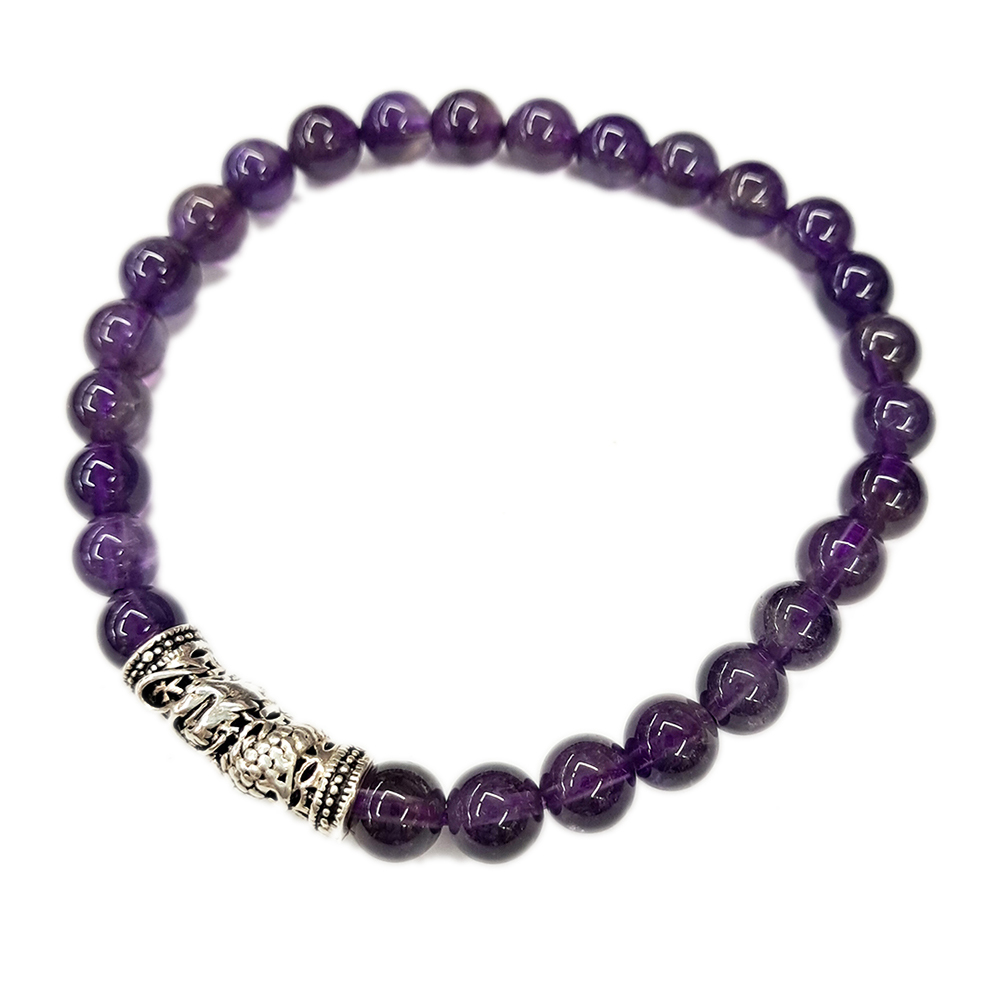 龍柱 925純銀+紫晶手珠6mm【十方】146166