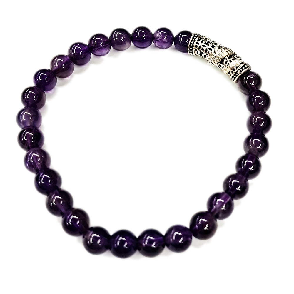 龍柱 925純銀+紫晶手珠6mm【十方】146166