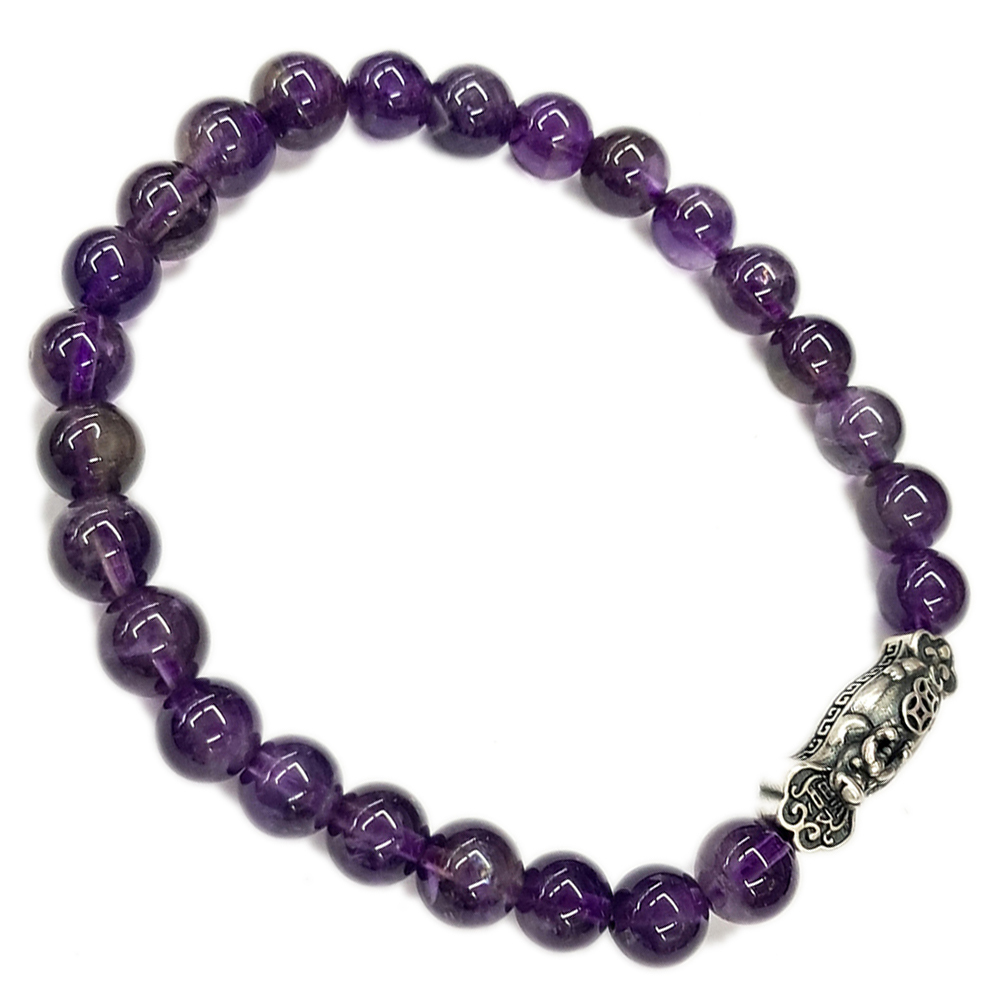 龍如意 925銀+紫晶手珠6mm【十方】146260
